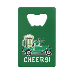 St Patrick's Day  Vrachtwagen Groen Bier Creditkaart Flessenopener