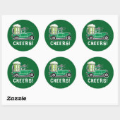 St Patrick's Day  Vrachtwagen Groen Bier Ronde Sticker (Vel)