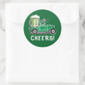 St Patrick's Day  Vrachtwagen Groen Bier Ronde Sticker (Tas)