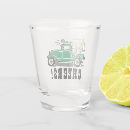 ST Patrick's Day  Vrachtwagen Groen Bier Shot Glas (Achterkant)