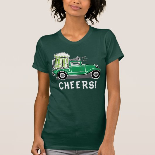 St Patrick's Day  Vrachtwagen Groen Bier T-shirt (Voorkant)