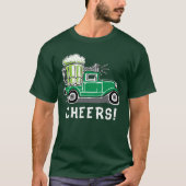 St Patrick's Day  Vrachtwagen Groen Bier T-shirt (Voorkant)
