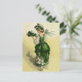  St. Patrick's Day, Vrouw Green Shamrocks Briefkaart (Staand voorkant)