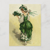  St. Patrick's Day, Vrouw Green Shamrocks Briefkaart (Voorkant)