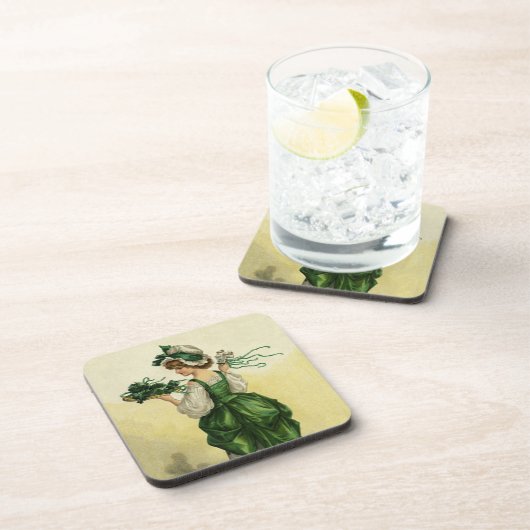  St. Patrick's Day, Vrouw Green Shamrocks Drankjes Onderzetter (Rechterzijde)