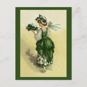 St. Patrick's Day, Vrouw Green Shamrocks Kaart