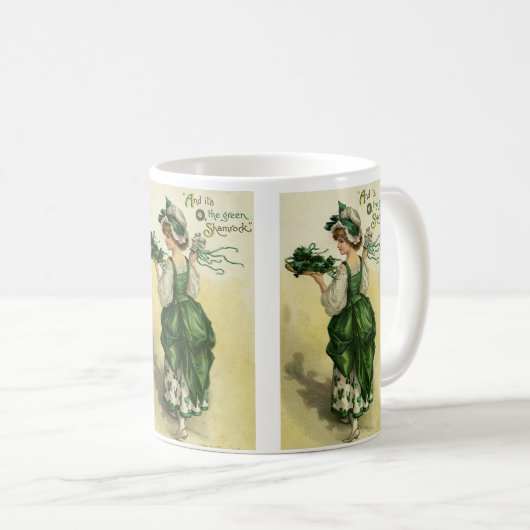  St. Patrick's Day, Vrouw Green Shamrocks Koffiemok (Voorkant rechts)