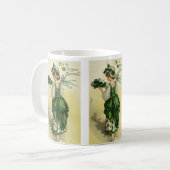  St. Patrick's Day, Vrouw Green Shamrocks Koffiemok (Voorkant links)