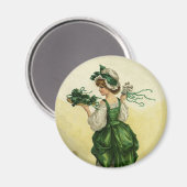  St. Patrick's Day, Vrouw Green Shamrocks Magneet (Voorkant / Achterkant)