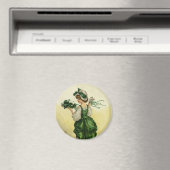  St. Patrick's Day, Vrouw Green Shamrocks Magneet (Insitu (Vaatwasser))