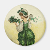 St. Patrick's Day, Vrouw Green Shamrocks Magneet (Voorkant)