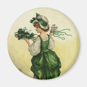 St. Patrick's Day, Vrouw Green Shamrocks Magneet
