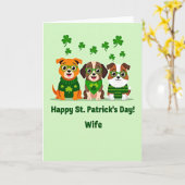 St. Patrick's Day Vrouw Kaart (Gele Bloem)