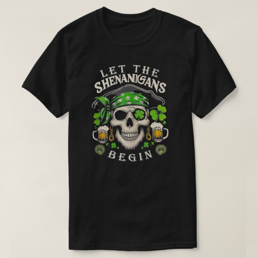 St Patricks Day Vrouwen Mannen Laat de Shenanigans T-shirt (Design voorkant)