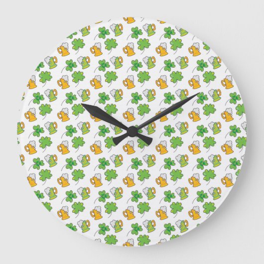 St. Patrick's Day Wall Clock Grote Klok (Voorkant)