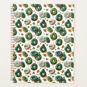St. Patrick's Day Watercolor Donut & Shamrock Planner