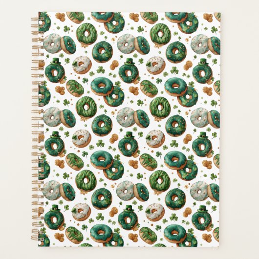 St. Patrick's Day Watercolor Donut & Shamrock Planner (Voorkant)