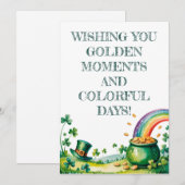 St. Patrick's Day Watercolor Geluk Kaart (Voorkant / Achterkant)
