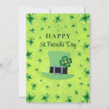St. Patrick's Day Watercolor Klaver op groen