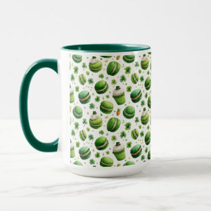 St. Patrick's Day Watercolor Macaron & Shamrock Mok