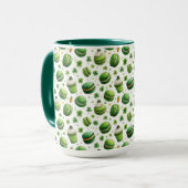 St. Patrick's Day Watercolor Macaron & Shamrock Mok (Voorkant links)