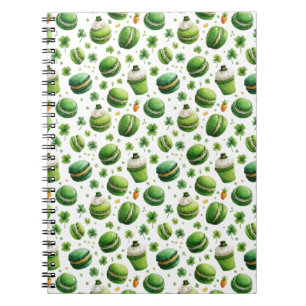 St. Patrick's Day Watercolor Macaron & Shamrock Notitieboek