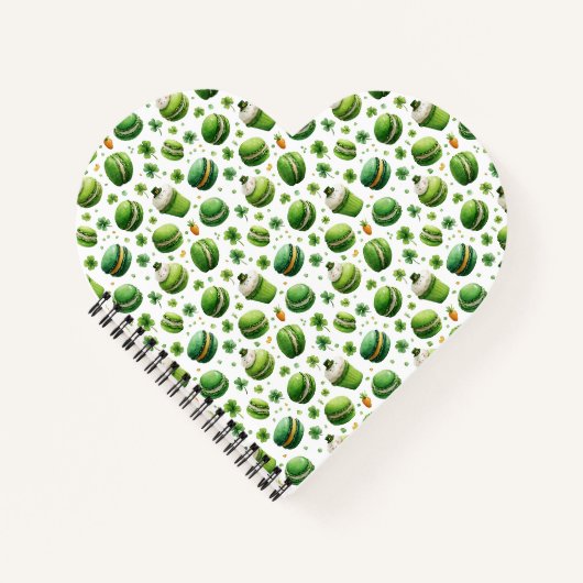 St. Patrick's Day Watercolor Macaron & Shamrock Notitieboek (Voorkant)