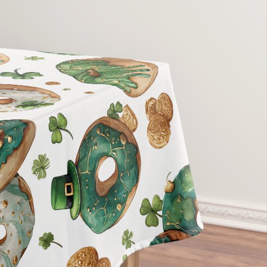 St. Patrick's Day Waterverf Donut & Klaver Tafelkleed (Voorbeeld)