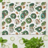 St. Patrick's Day Waterverf Donut & Klaver Theedoek (Gevouwen)