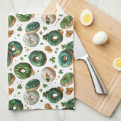 St. Patrick's Day Waterverf Donut & Klaver Theedoek (Quarter Fold)