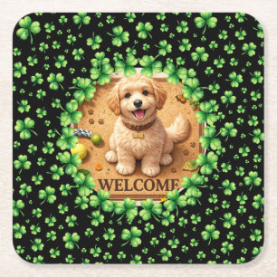 St. Patrick's Day Waterverf Klaver met foto Kartonnen Onderzetters