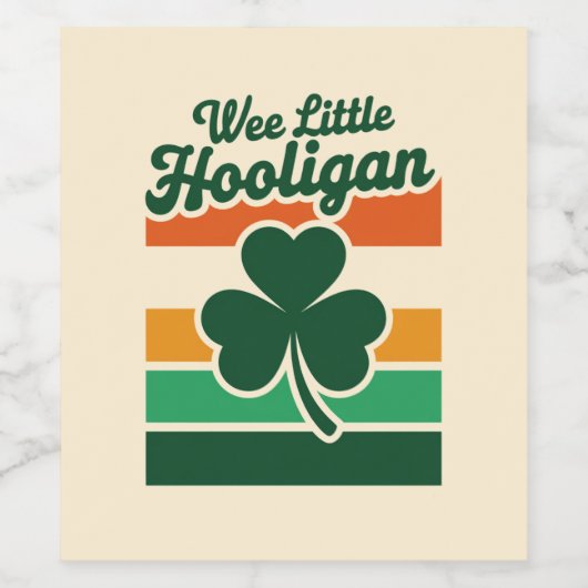 St Patricks Day We Little Hooligan Grappig Wijn Etiket (Enkel label)