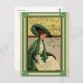 St Patricks Day Wearing Green Irish Poem Briefkaart (Voorkant / Achterkant)