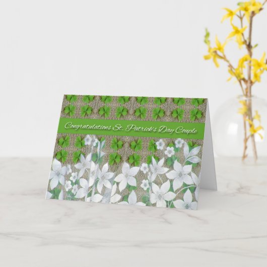 St. Patrick's Day Wedding Gefeliciteerd Kaart (Gele Bloem)