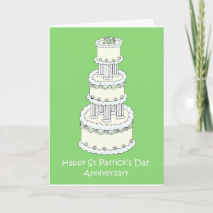 St Patrick's Day Wedding Jubileum Kaart