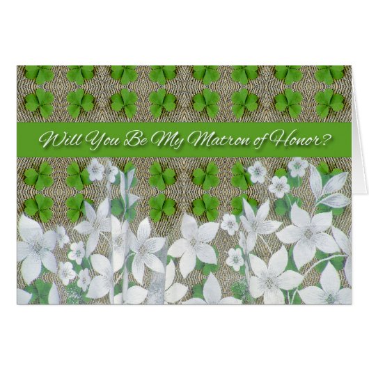 St. Patrick's Day Wedding, Matron of Honor Invite (Voorkant Horizontaal)