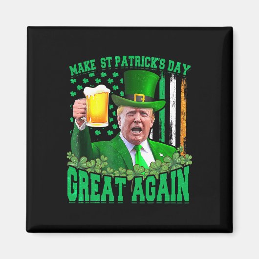 St Patrick's Day weer geweldig Funny Trump 3 Magneet (Voorkant)