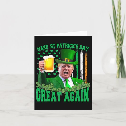 St Patrick's Day weer geweldig grappig Trump 3 Kaart (Voorkant)