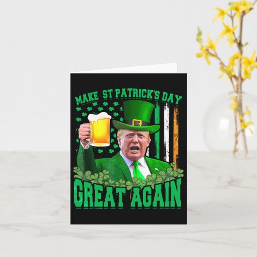 St Patrick's Day weer geweldig grappig Trump 3 Kaart (Gele Bloem)