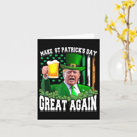 St Patrick's Day weer geweldig grappig Trump  Kaart (Gele Bloem)