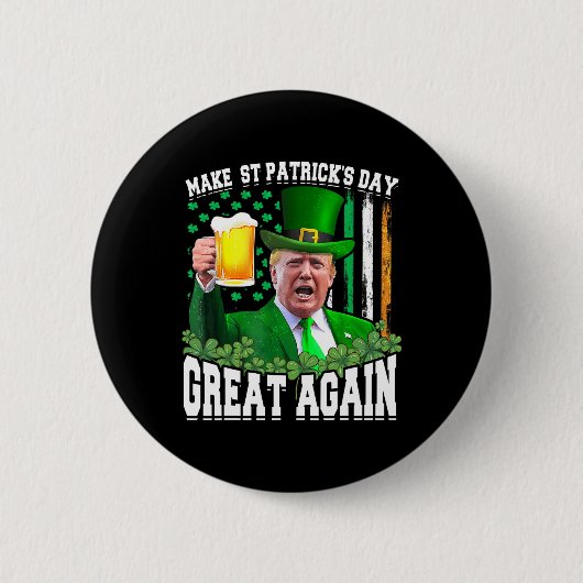 St Patrick's Day weer geweldig grappig Trump Ronde Button 5,7 Cm (Voorkant)