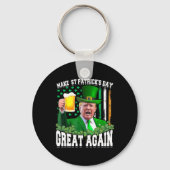 St Patrick's Day weer geweldig grappig Trump Sleutelhanger (Voorkant)