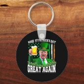 St Patrick's Day weer geweldig grappig Trump Sleutelhanger (Voorkant)