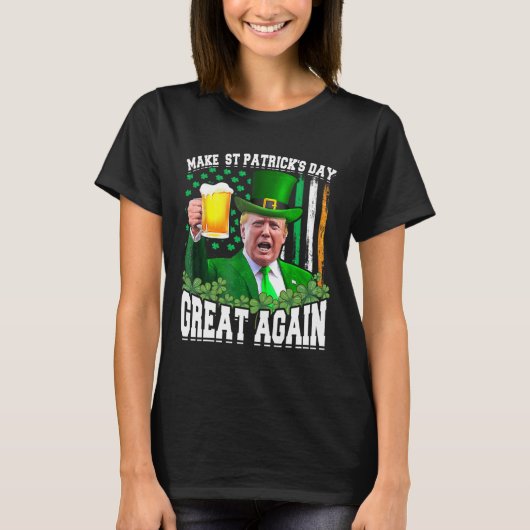 St Patrick's Day weer geweldig grappig Trump T-shirt (Voorkant)