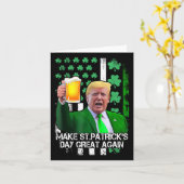 St Patrick's Day weer geweldig Grappige Trump met  Kaart (Gele Bloem)
