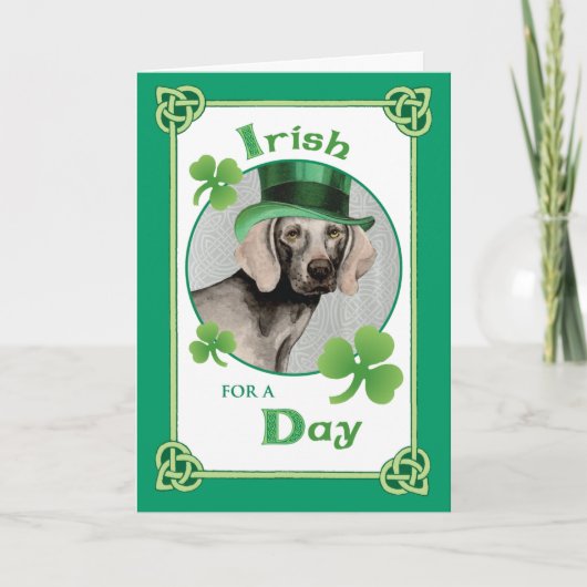 St. Patrick's Day Weimaraner Kaart (Voorkant)