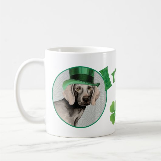 St. Patrick's Day Weimaraner Koffiemok (Links)