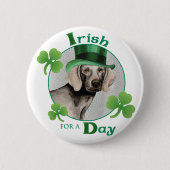 St. Patrick's Day Weimaraner Ronde Button 5,7 Cm (Voorkant)