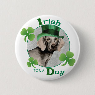 St. Patrick's Day Weimaraner Ronde Button 5,7 Cm
