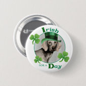 St. Patrick's Day Weimaraner Ronde Button 5,7 Cm (Voorkant /achterkant)